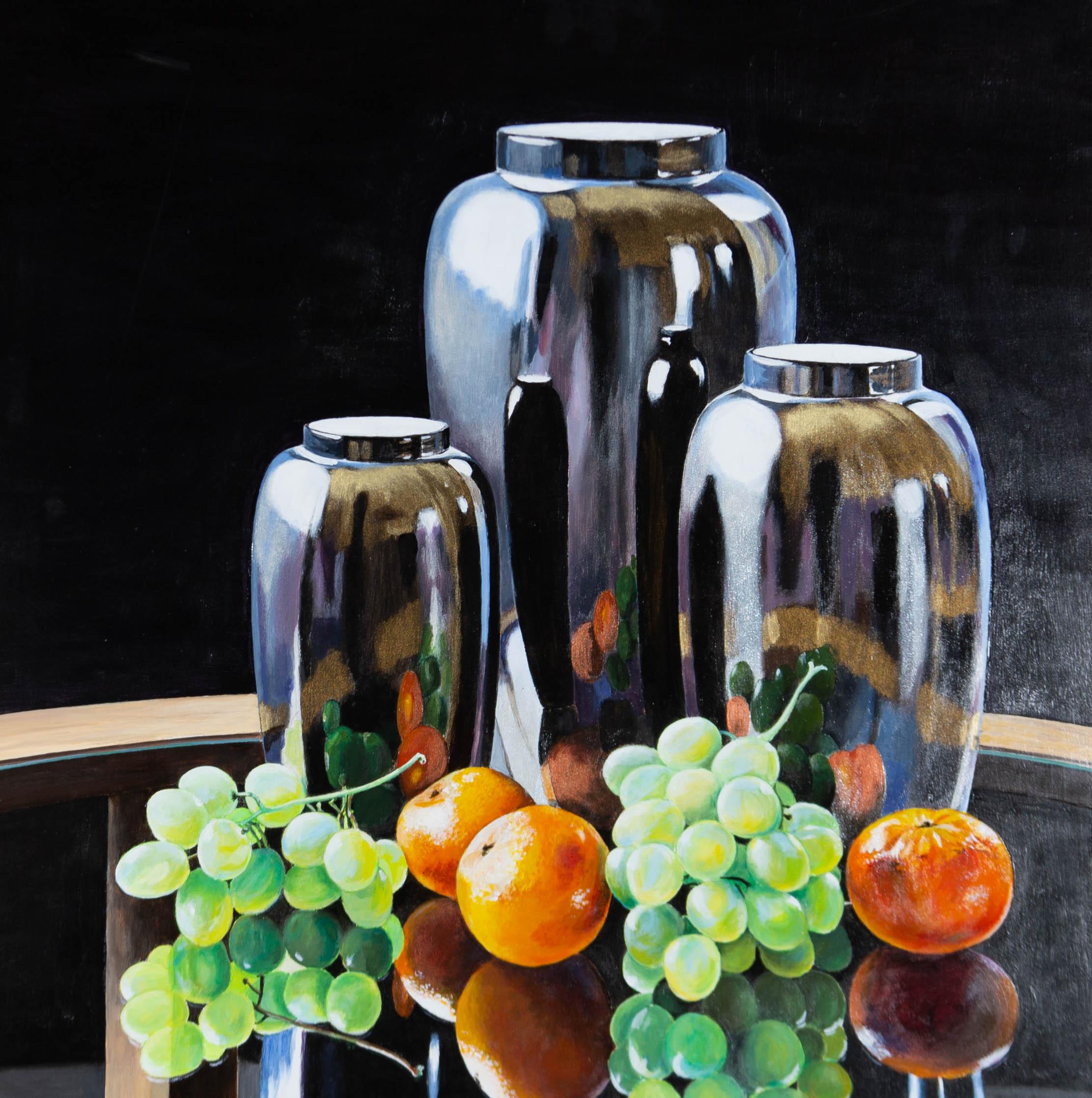 Joel Rawe - Contemporary Oil, Chrome And Fruit 1