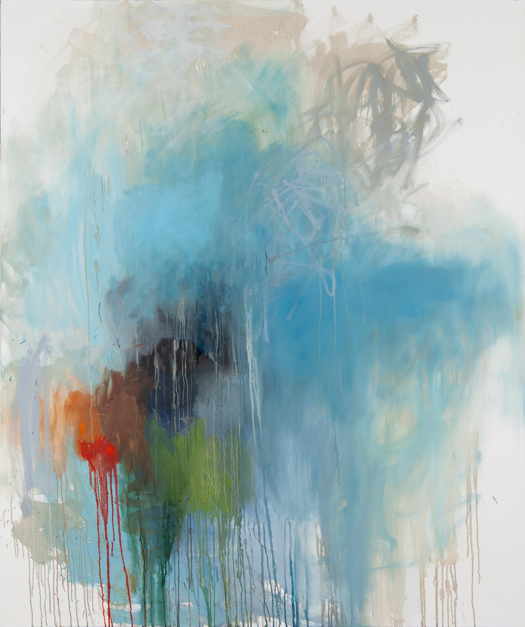 Joel Sager Abstract Painting - Blue Cathedral