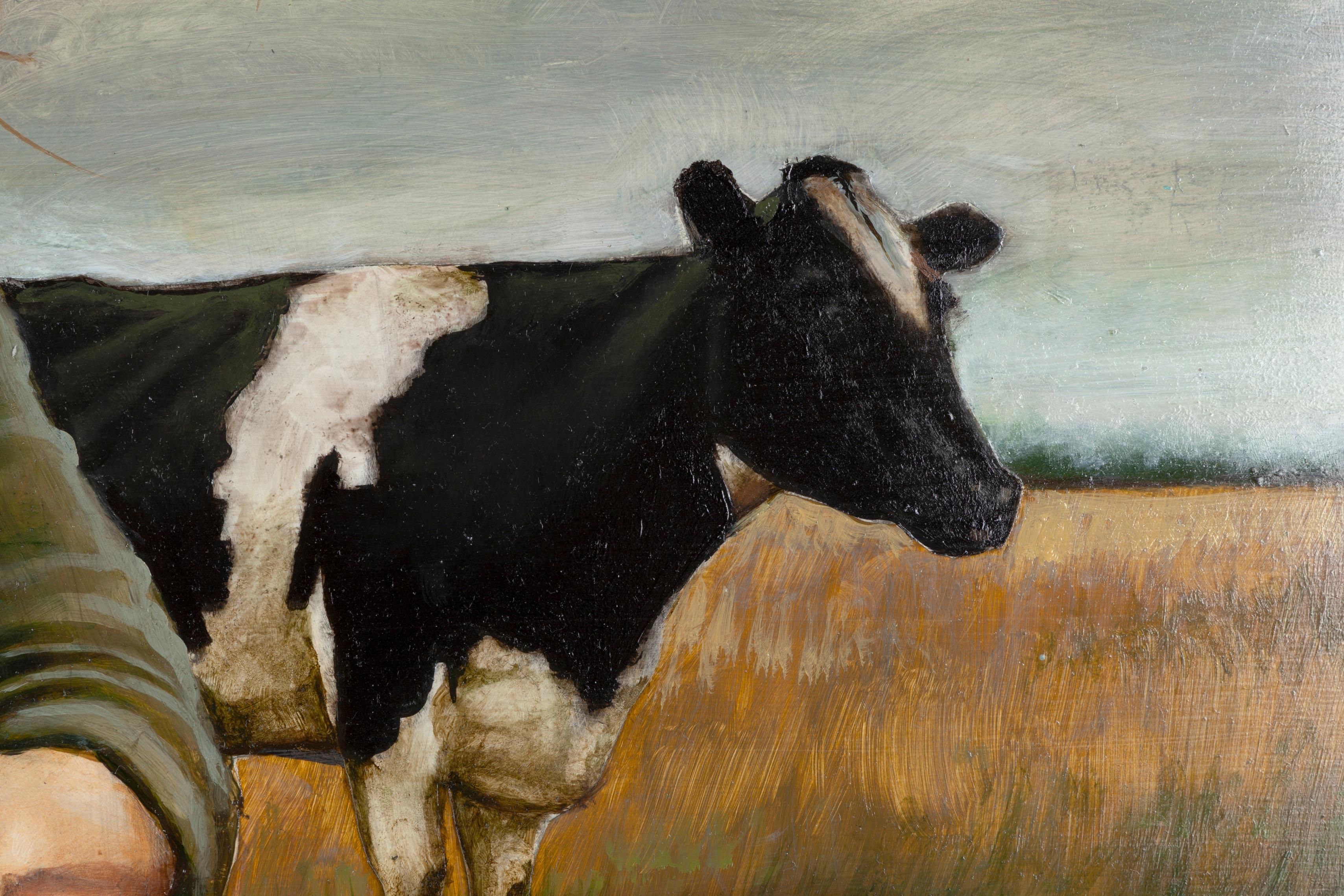 How to Truss a Chicken - Brown Landscape Painting by Joel Sager