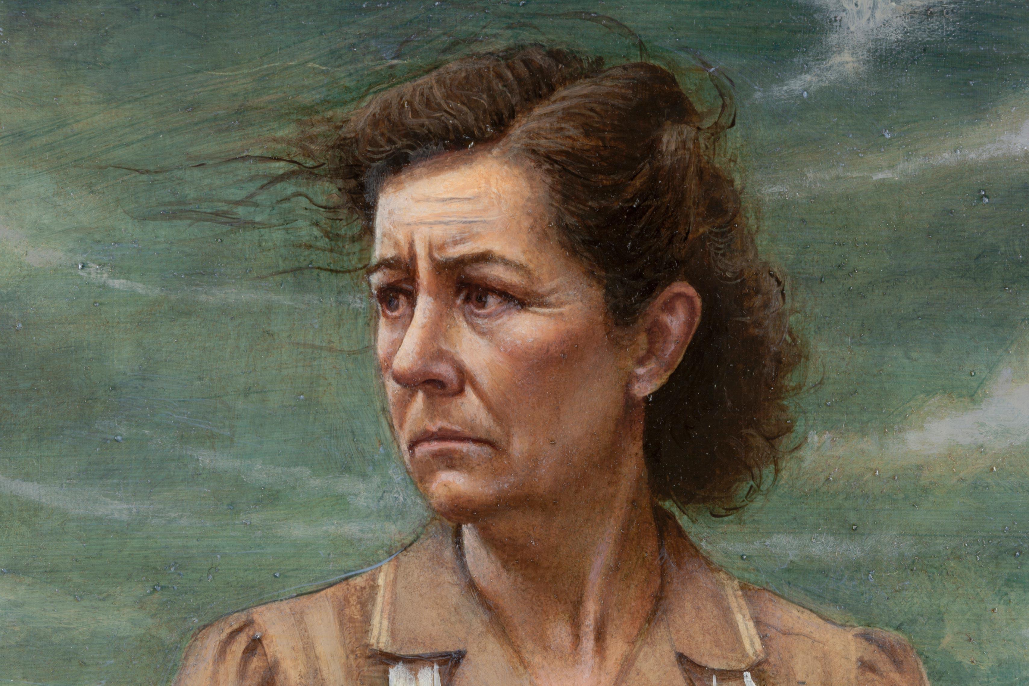 Pumpkin Carver - Contemporary Painting by Joel Sager