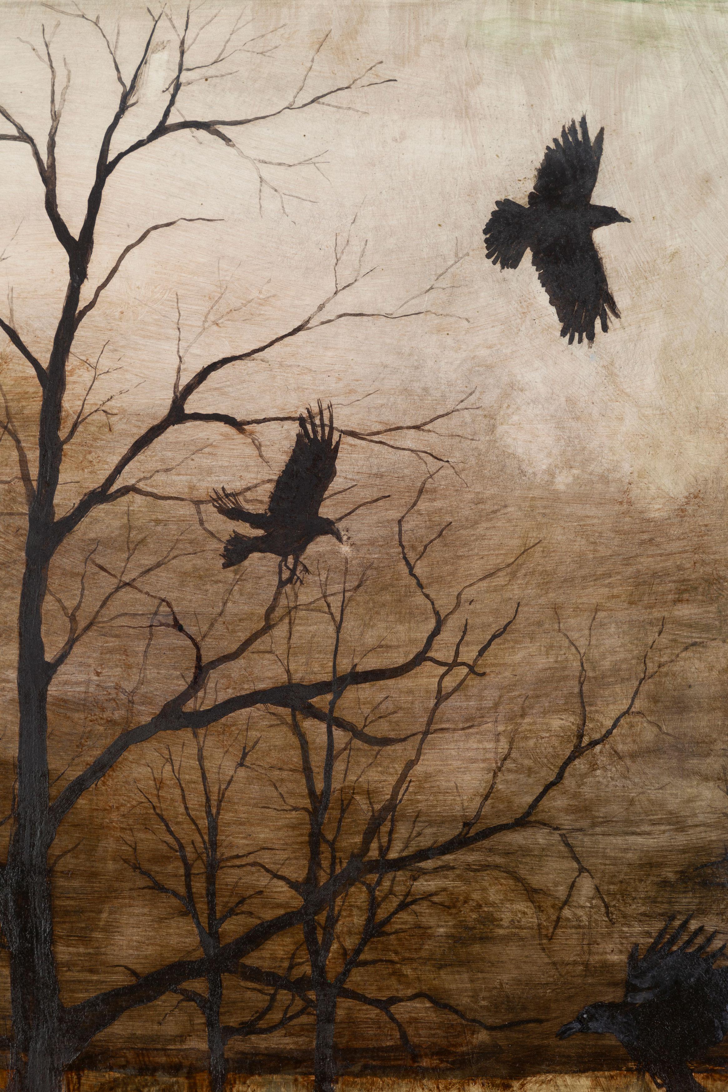 Putting the Familiaris in Canis-Lupis - Brown Landscape Painting by Joel Sager