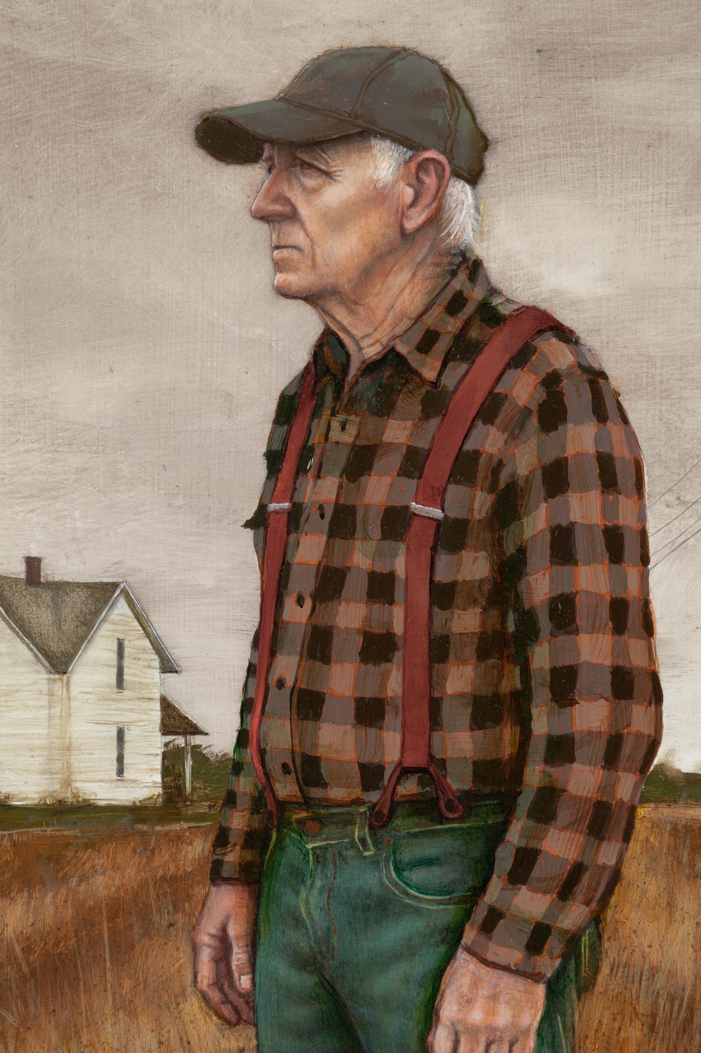 Aile rouge et sillons - Painting de Joel Sager
