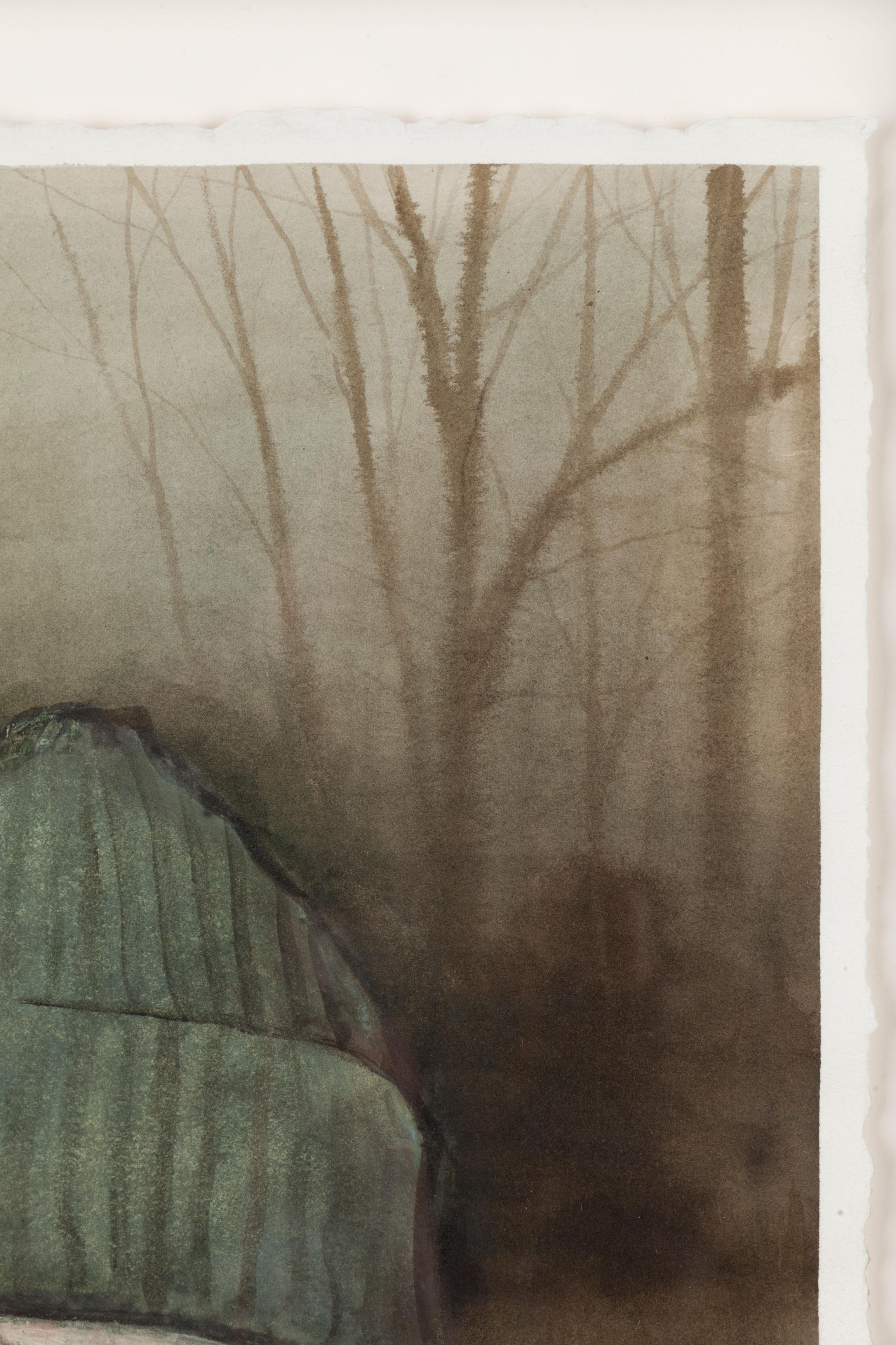 Self-Portrait nel Wood ad Eventide - Painting Contemporaneo di Joel Sager