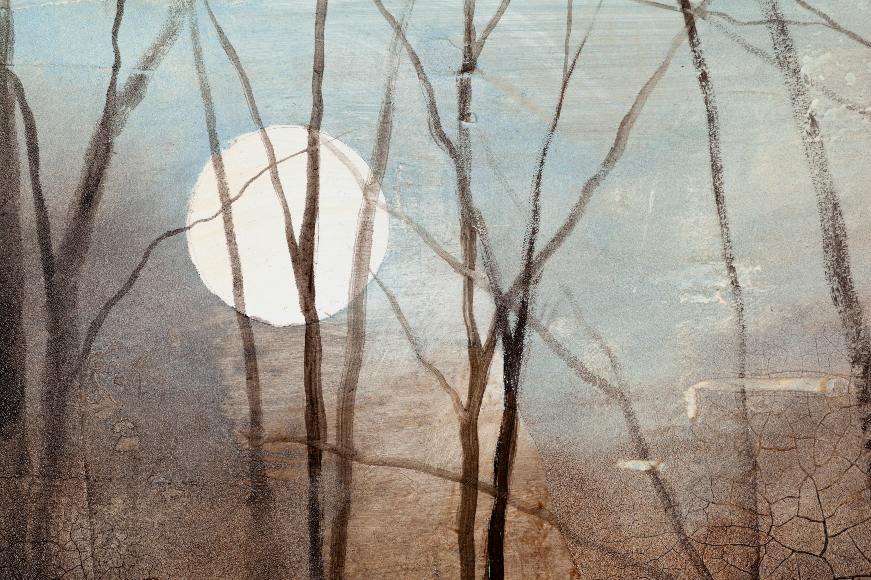 Winter Solstice, Hauling Out the Skiff - Contemporary Painting by Joel Sager