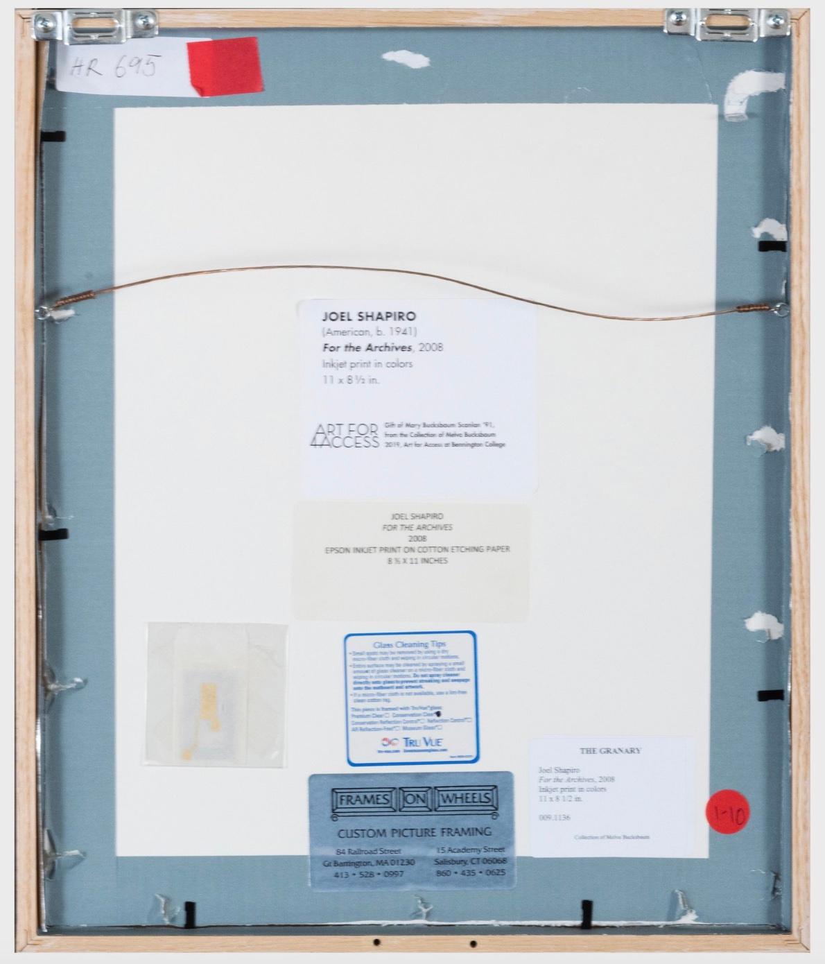 Joel Shapiro, print by Minimalist sculptor, hand signed/N w/provenance, Framed en vente 4