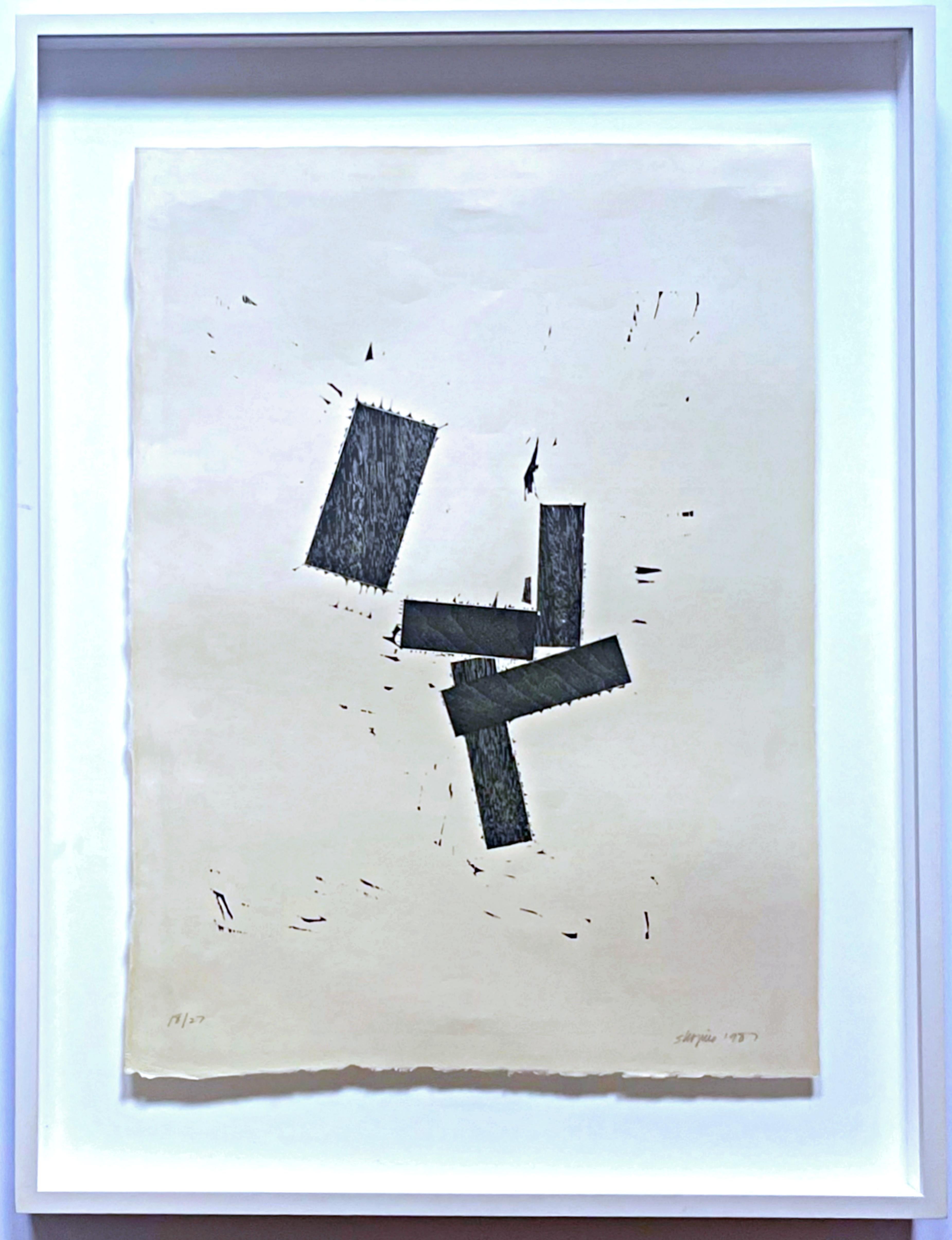 Joel Shapiro - Gravure sur bois sur papier vergé, publiée par PACE Editions Signé/N Encadré