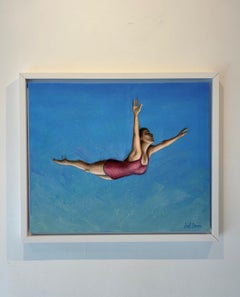 Leap of Faith -Originales impressionistisches figuratives Ölgemälde-zeitgenössische Kunst