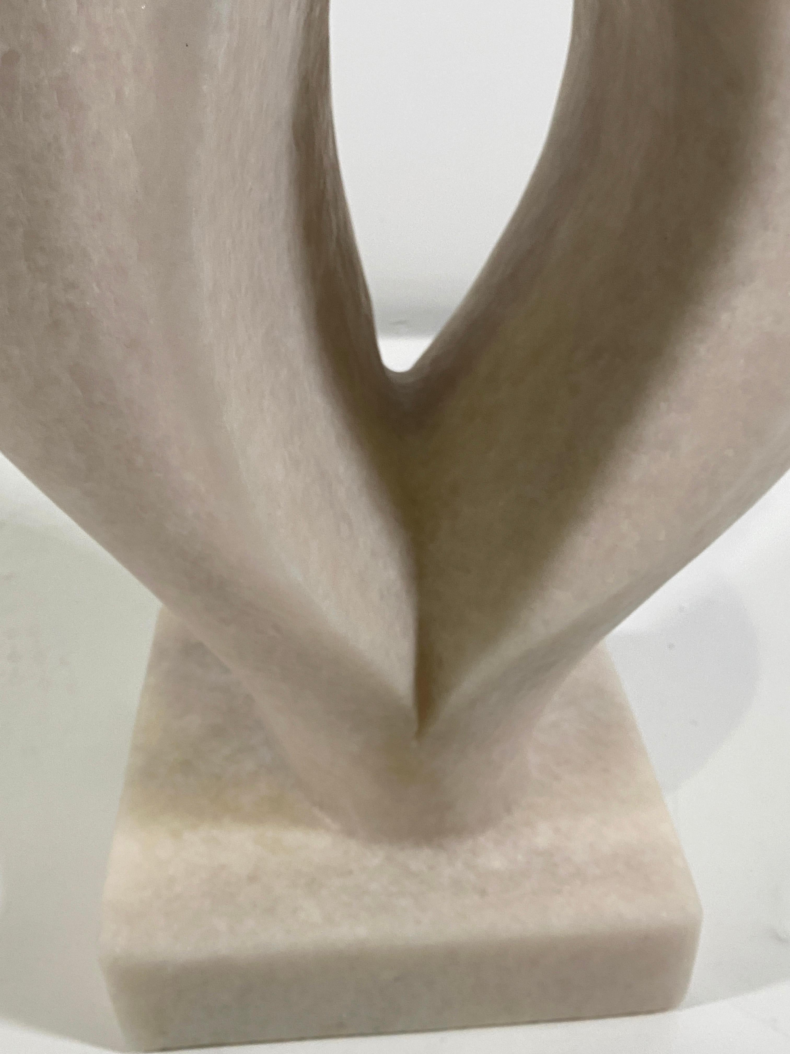 Joel, Swiss Modern White Marble Abstract Sculpture, Evelyne Brader-Frank For Sale 1