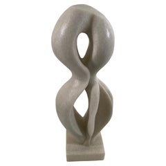 Joel, Swiss Modern White Marble Abstract Sculpture, Evelyne Brader-Frank