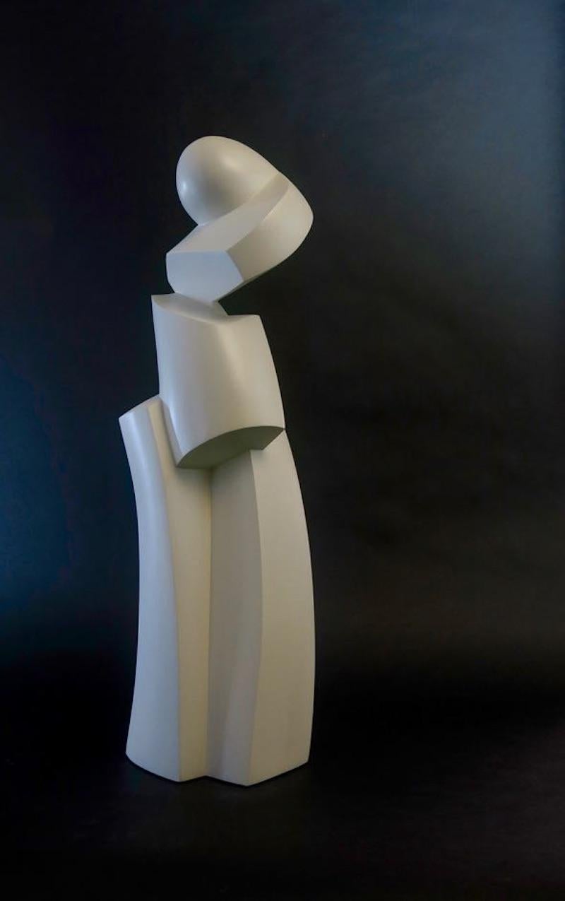 Alkai
Basswood, white lacquer	
33" x 10" x 8"

As an artist I strive to create elegant sculptures that capture the true essence of the subject matter. Form, line and surface are used as the visual language. The figure is abstracted to a minimalist