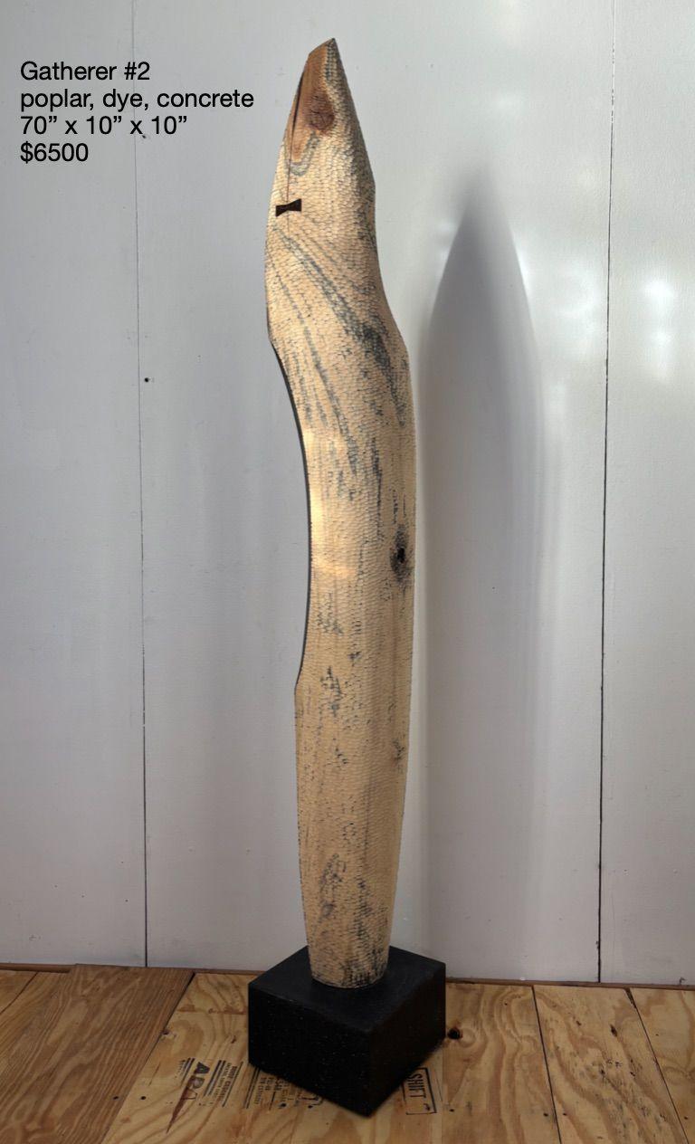 Medium: poplar, dye, concrete

As an artist I strive to create elegant sculptures that capture the true essence of the subject matter. Form, line and surface are used as the visual language. The figure is abstracted to a minimalist form, void of any