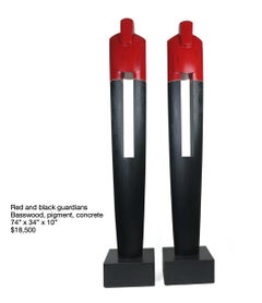Joel Urruty - Rote und schwarze Wächter, Skulptur 2025