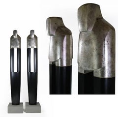 Joel Urruty - Sentinels argentés et noirs, sculpture