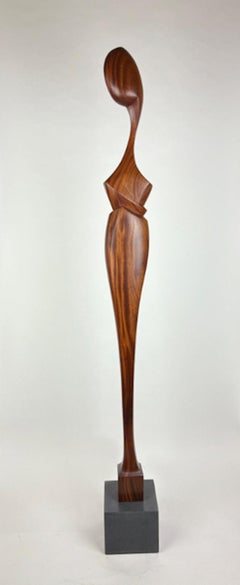 Joel Urruty - Dama del cisne en caoba, Escultura 2024