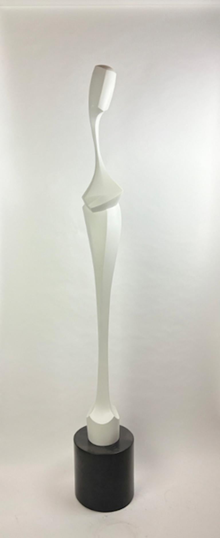 Medium: Carved wood figure with white lacquer finish, concrete

As an artist I strive to create elegant sculptures that capture the true essence of the subject matter. Form, line and surface are used as the visual language. The figure is abstracted