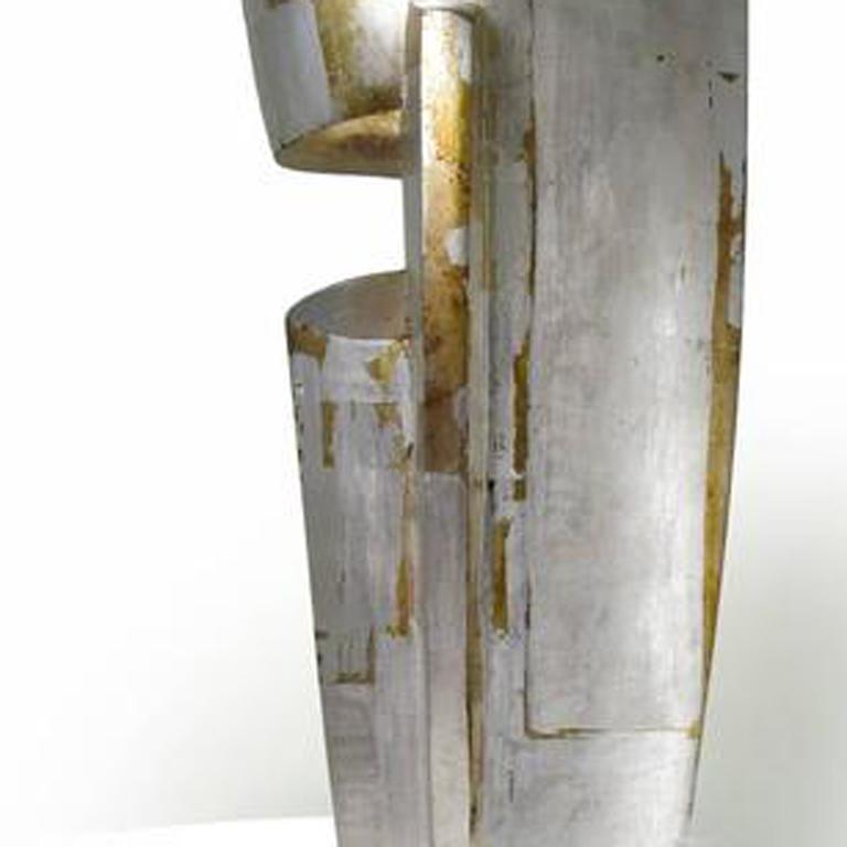 Untitled in Wood - Silver Abstract Sculpture by Joel Urruty