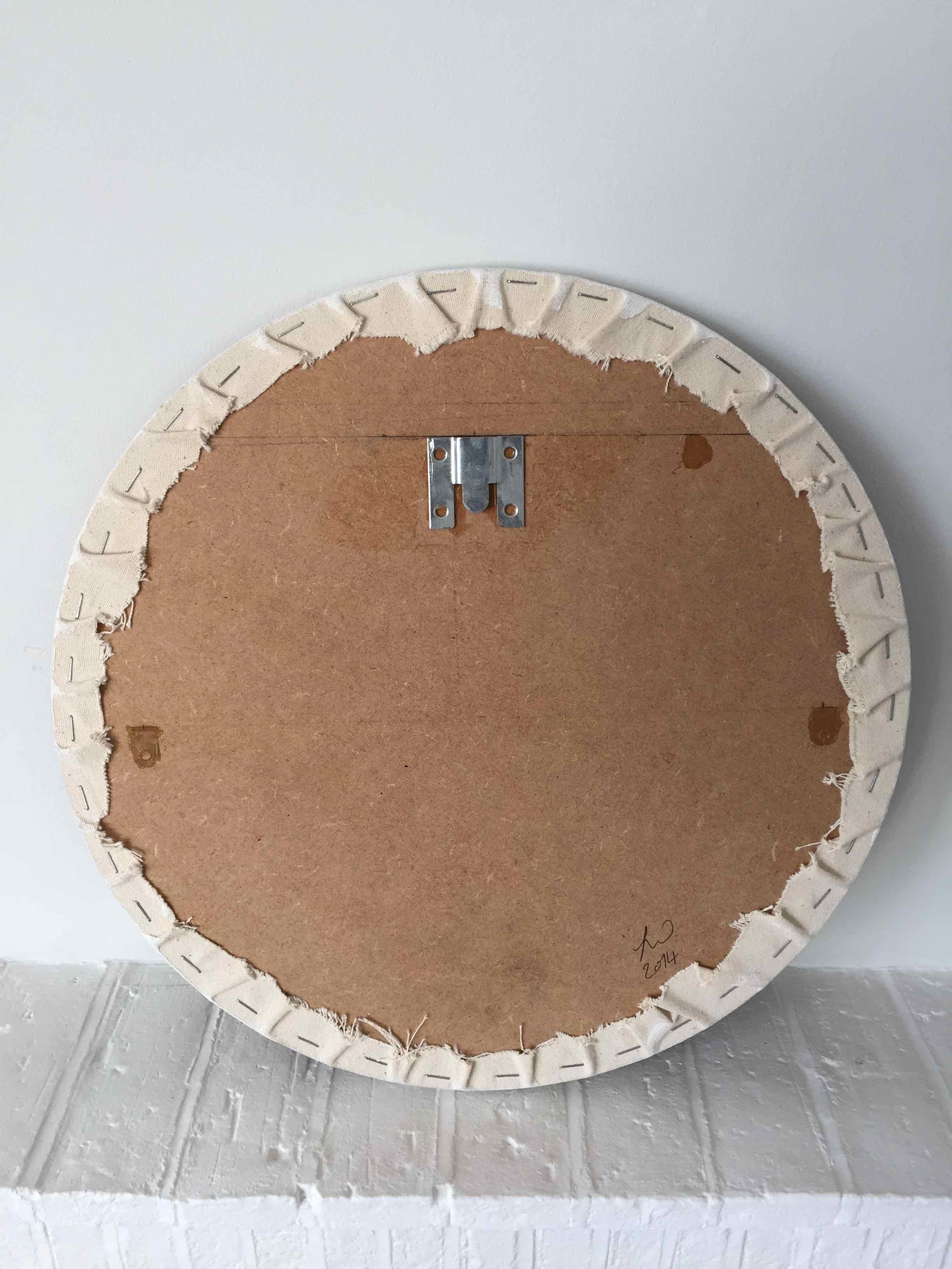 Hung: Round Perspective Drawing/Painting of Imaginary Spaces by Joella Wheatley For Sale 4