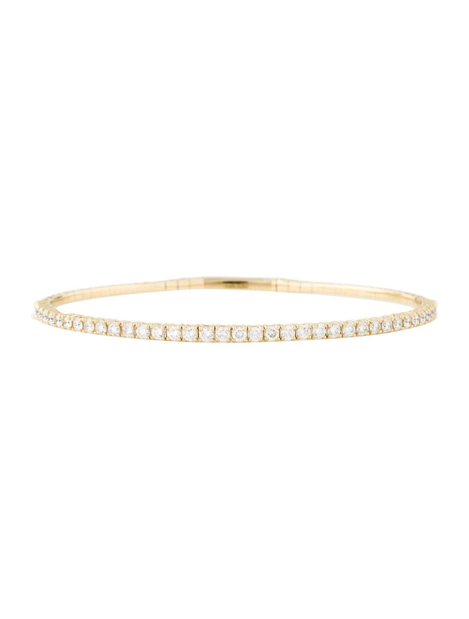 Contemporain Bracelet jonc empilable en or 14 carats avec diamants pour femme (1,45 carat) en vente