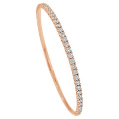 Diamant-Armreif für ihren 14k Gold 1,45 Karat Flexibler stapelbarer Damen-Armreif