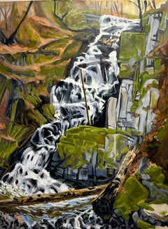 "Cataratas de Boulder Creek" (2012) Por Joellyn Duesberry, Óleo sobre lienzo
