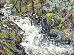 "Arroyo Brandy inundado" (2014) Por Joellyn Duesberry, Óleo sobre lino