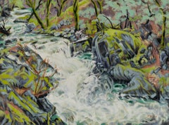 "Arroyo Brandy inundado, Parque Whiskeytown" (2014) Joellyn Duesberry, Óleo sobre lino