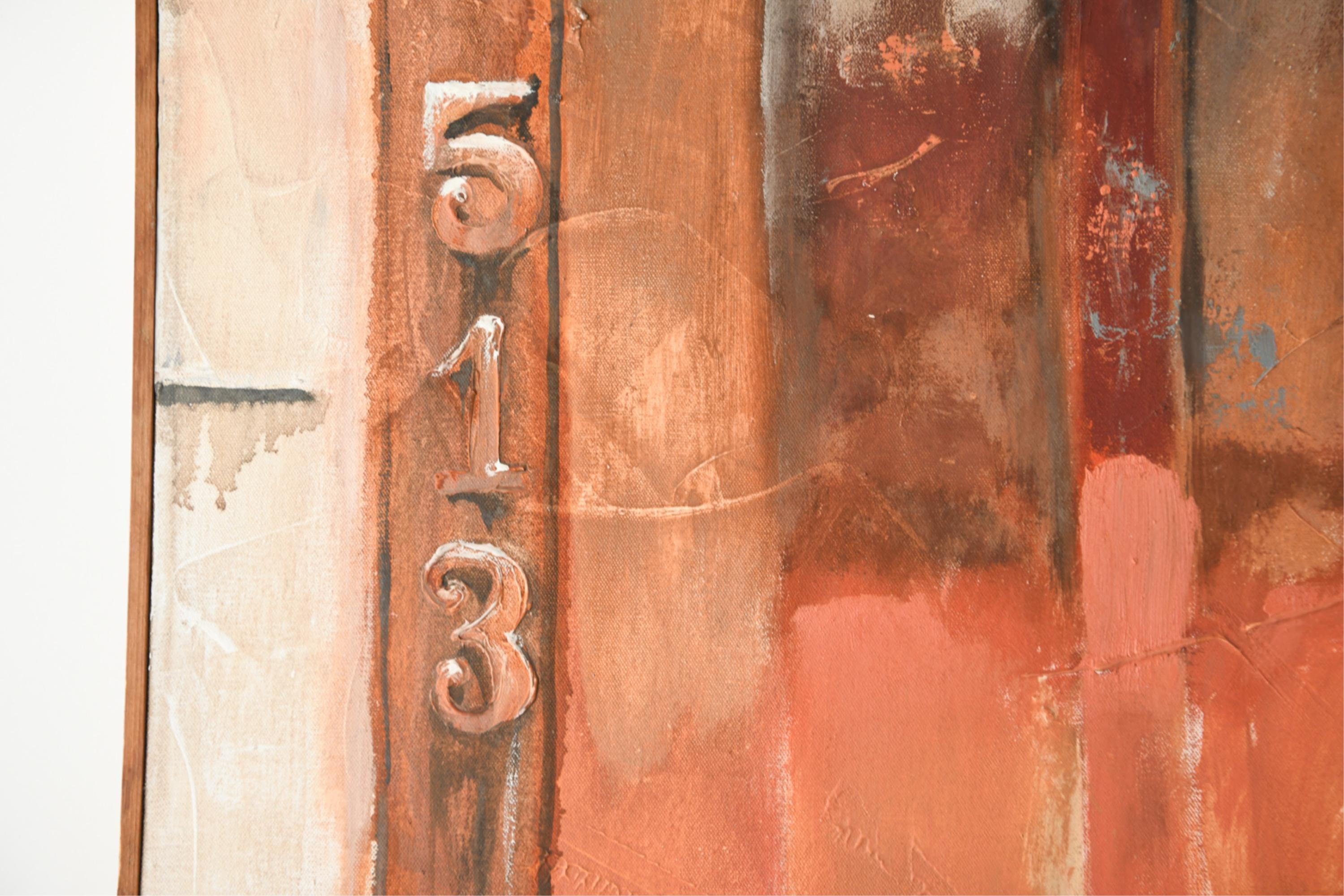 Large Colorado Modernist Oil Painting Wharf Street Plein Air New Orleans Street For Sale 3
