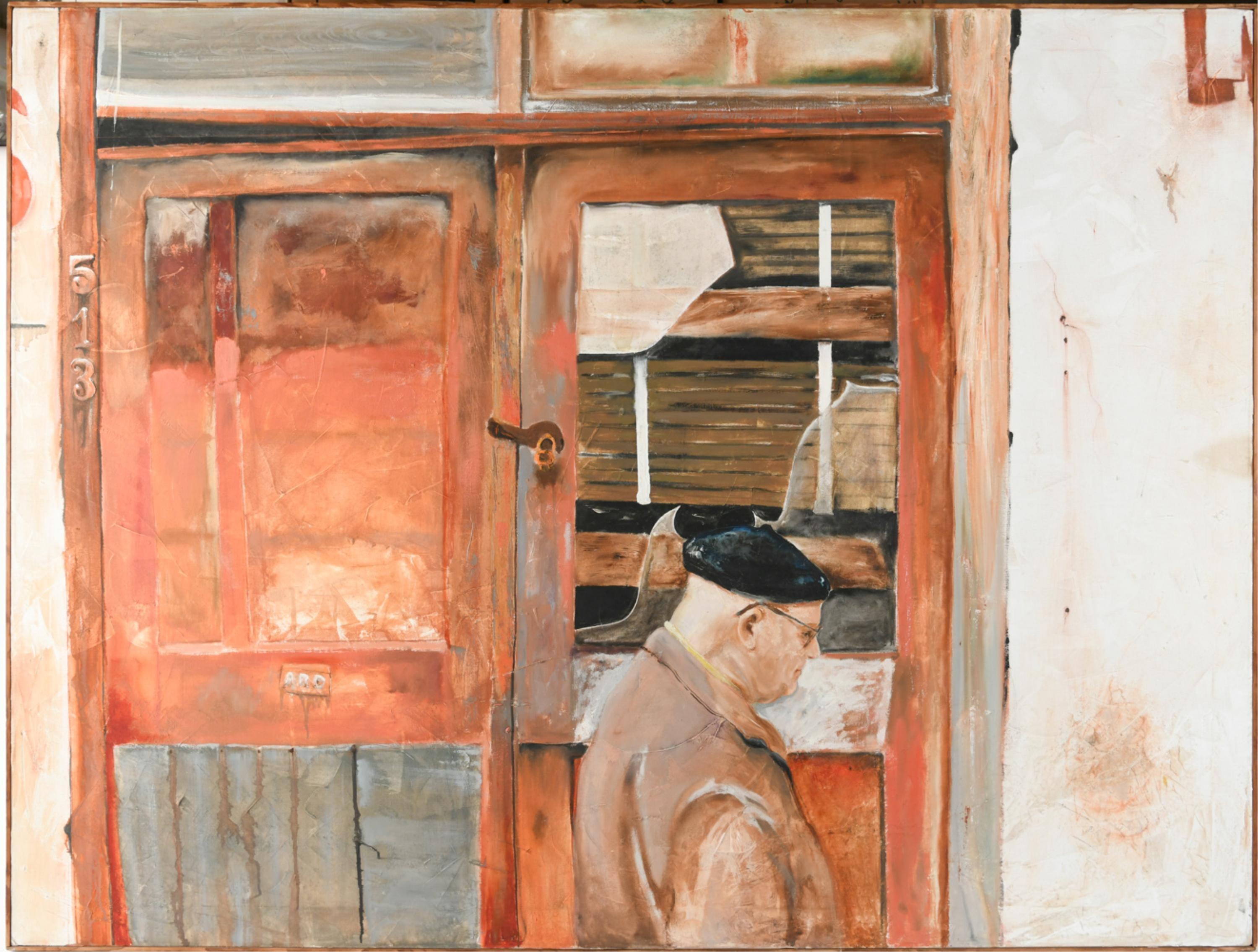 Joellyn Duesberry Landscape Painting - Large Colorado Modernist Oil Painting Wharf Street Plein Air New Orleans Street
