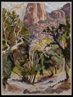 "Road in Cave Creek Canyon, Arizona II" - Expressionist Landscape, Oil Painting