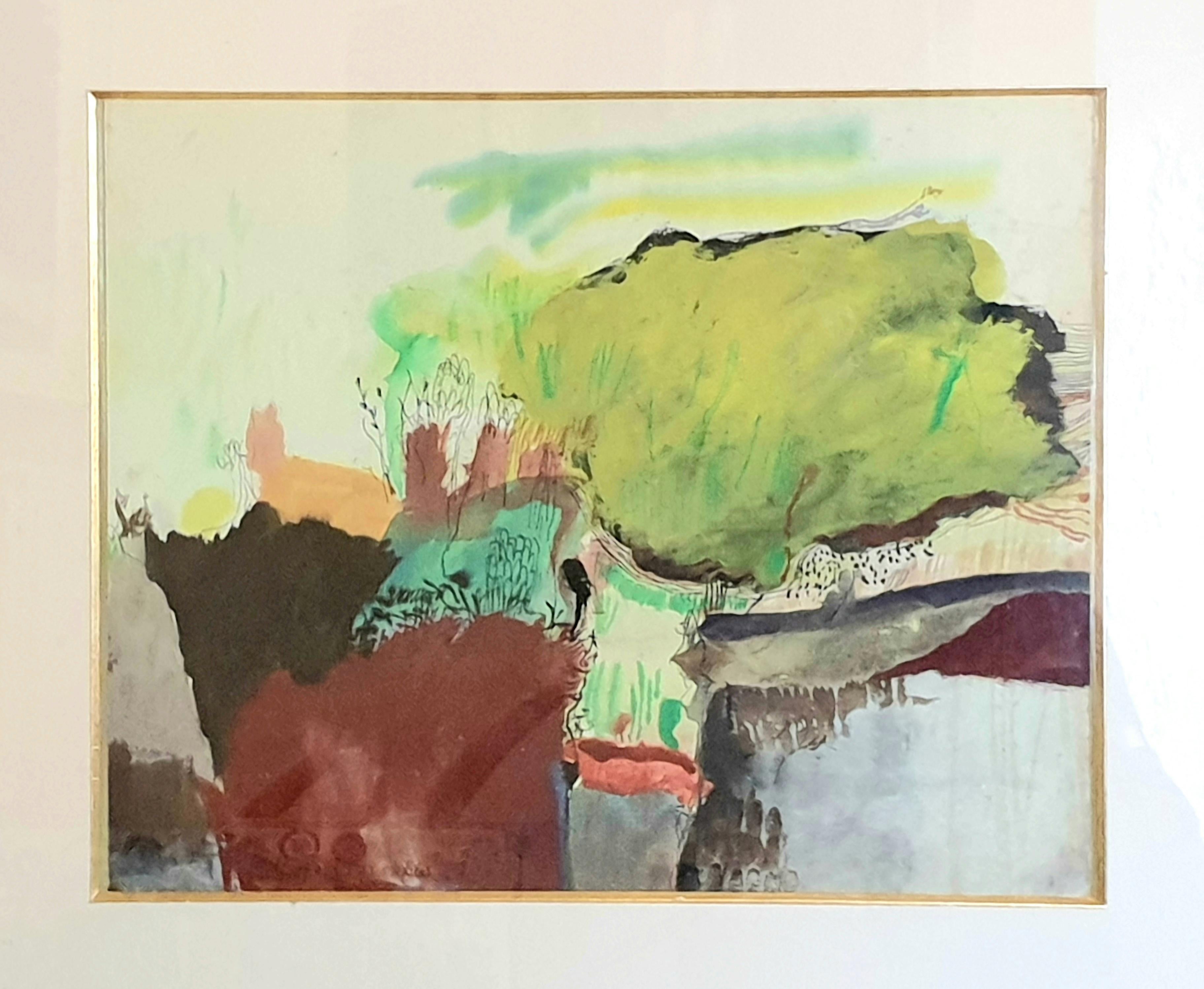 Espressionismo astratto Acrilico e olio su carta - Painting di Joep Goeting