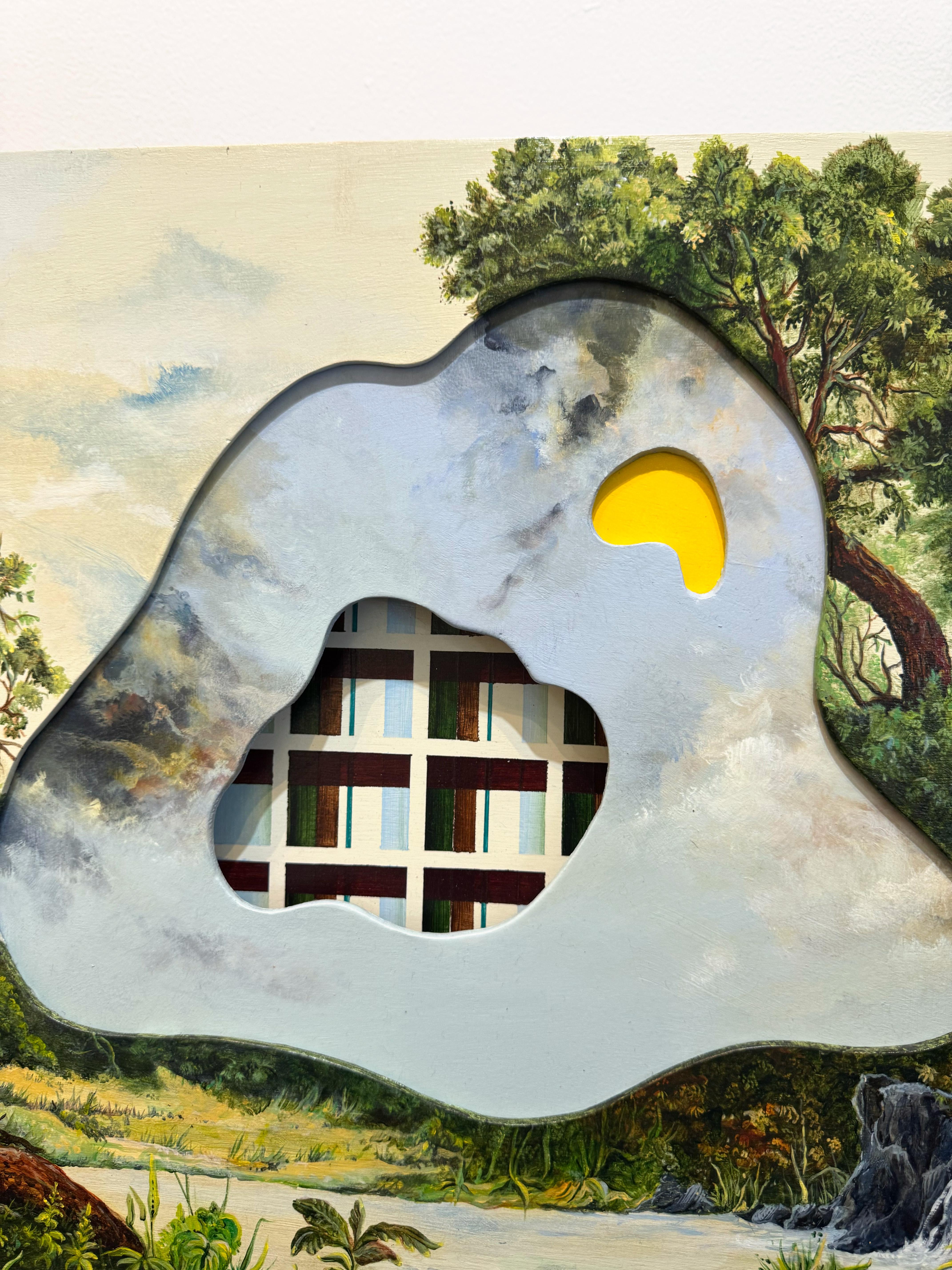 Paysage surréaliste, peinture d'expressionnisme abstrait, Dreamland par Joerg Dressler en vente 1