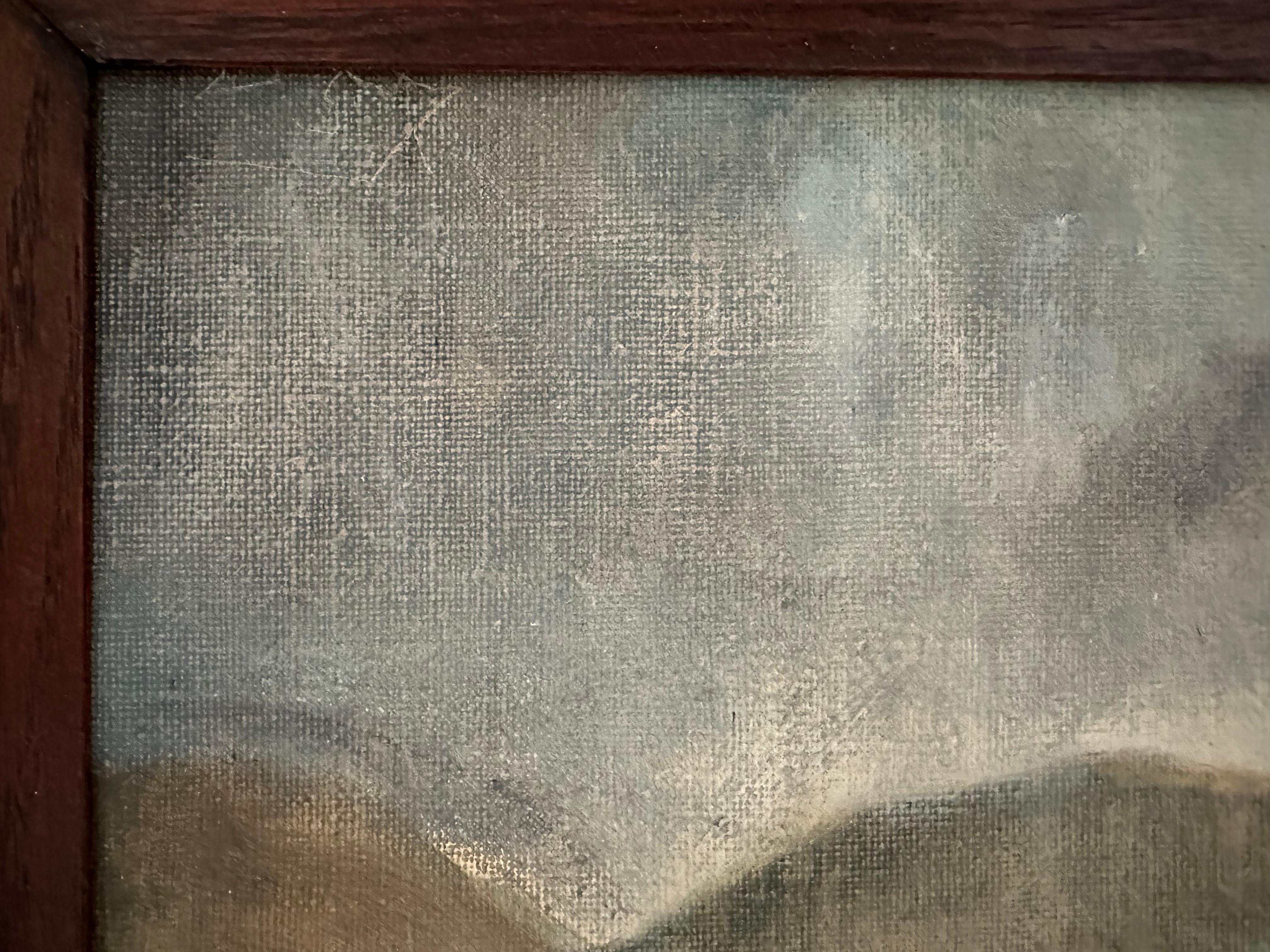 Paesaggio moderno postbellico Uomo col piccone sulla collina, Joergen Boberg, anni '50 in vendita 4
