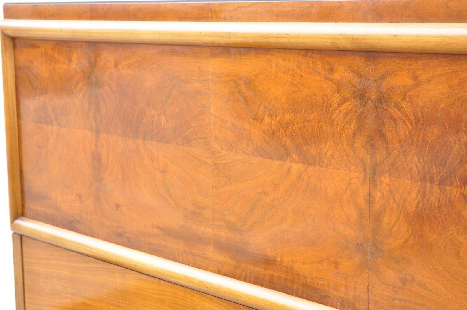 Joerns Bros Art Deco Burl Wood Walnut Full Size Bed Frame For Sale 4