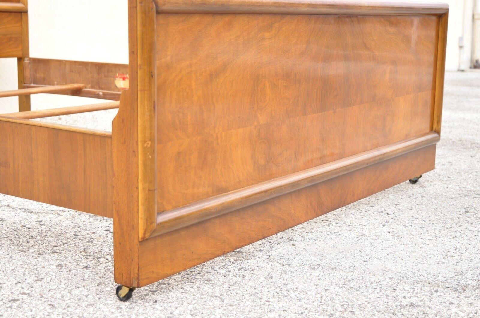Joerns Bros Art Deco Burl Wood Walnut Full Size Bed Frame For Sale 2