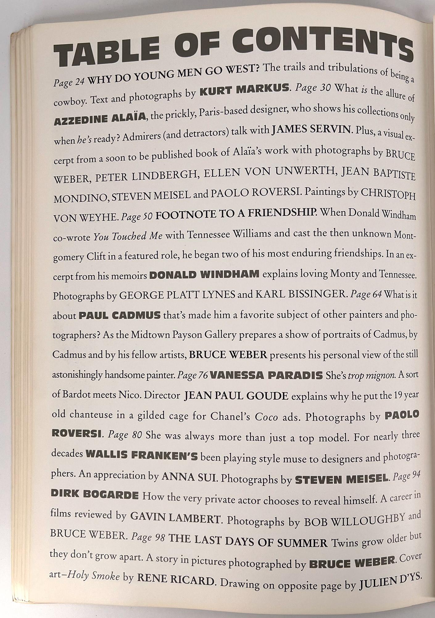 Joe's - FIRST ISSUE - L'iconica rivista di moda e fotografia di Joe McKenna in vendita 1