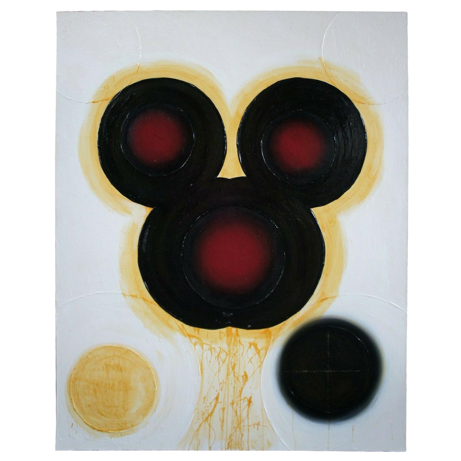 Joey A Mechanical Boy 'Black Mickey' by Matthew Weinstein Oil Linen Abstract For Sale