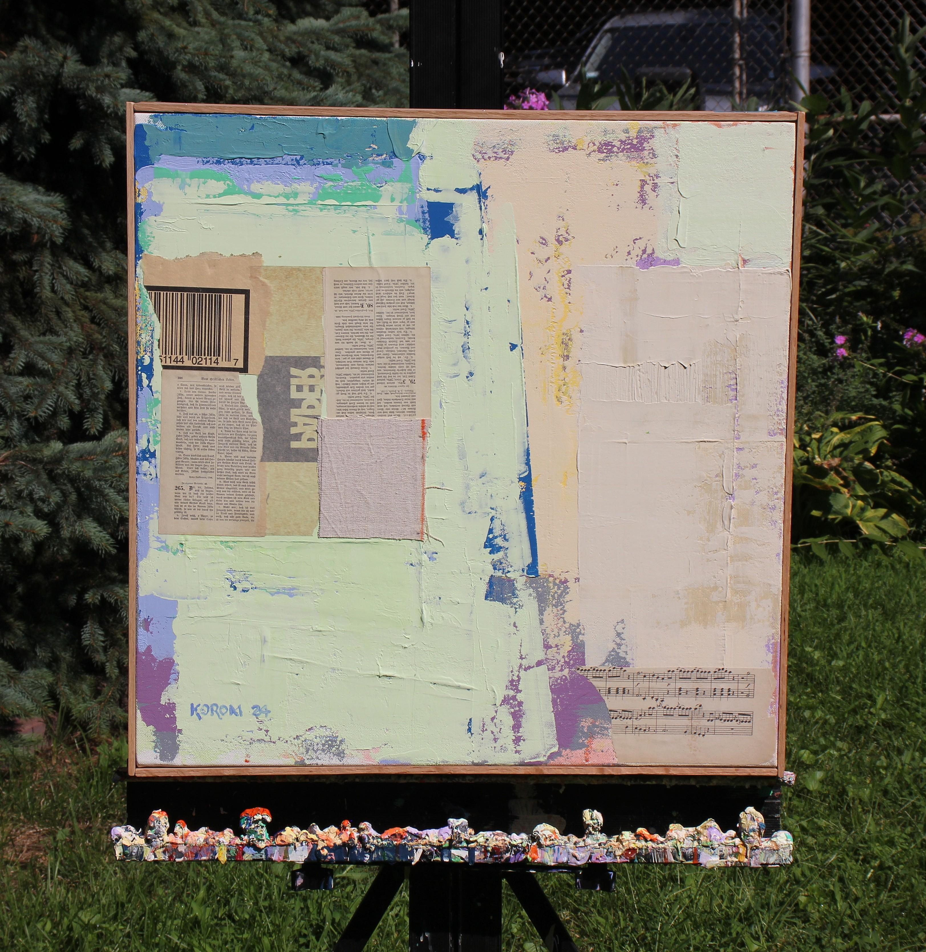 Composition with Paper, Abstract Painting For Sale 1