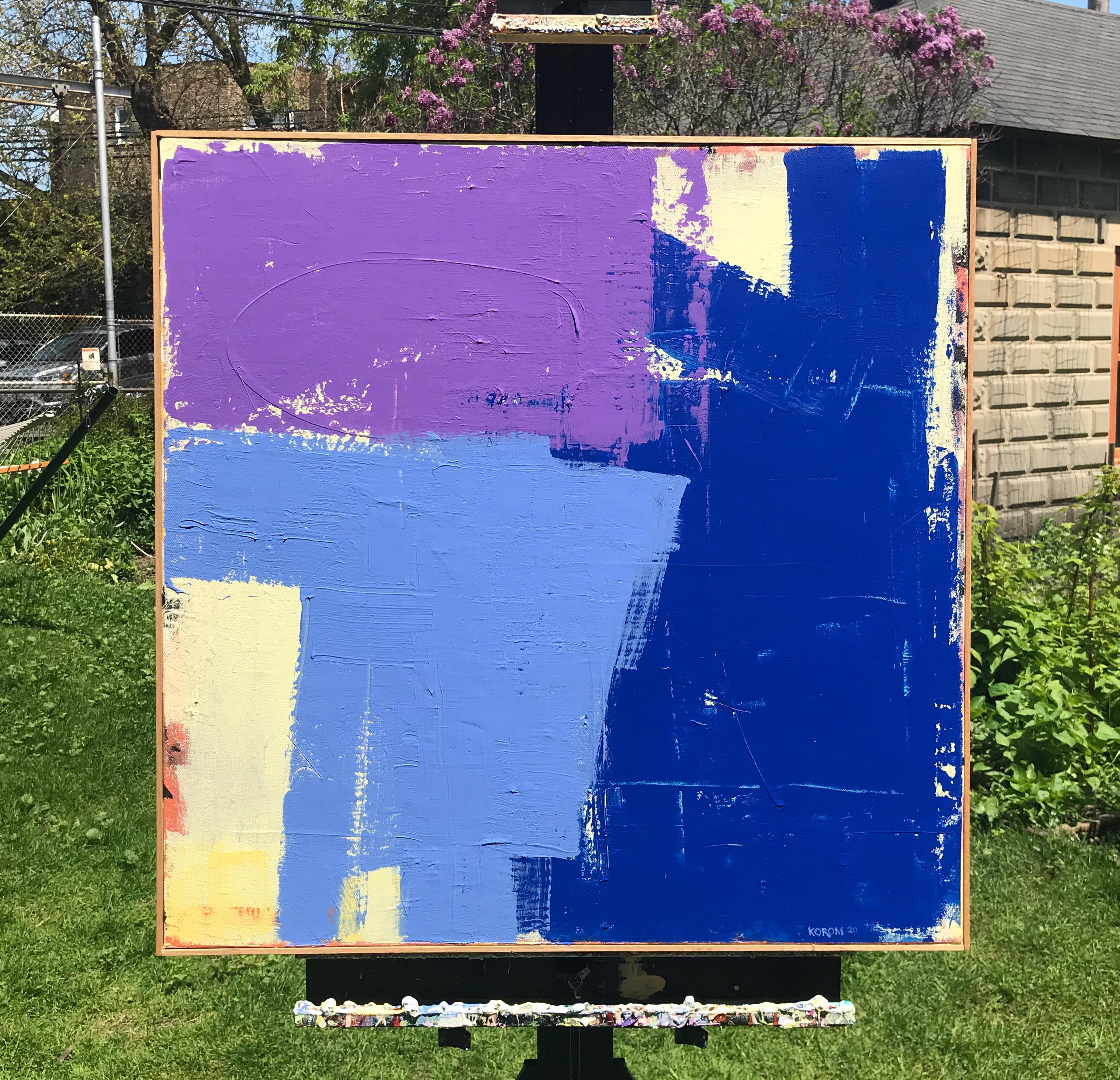 Peinture abstraite - Wins bleu - Abstrait Painting par Joey Korom