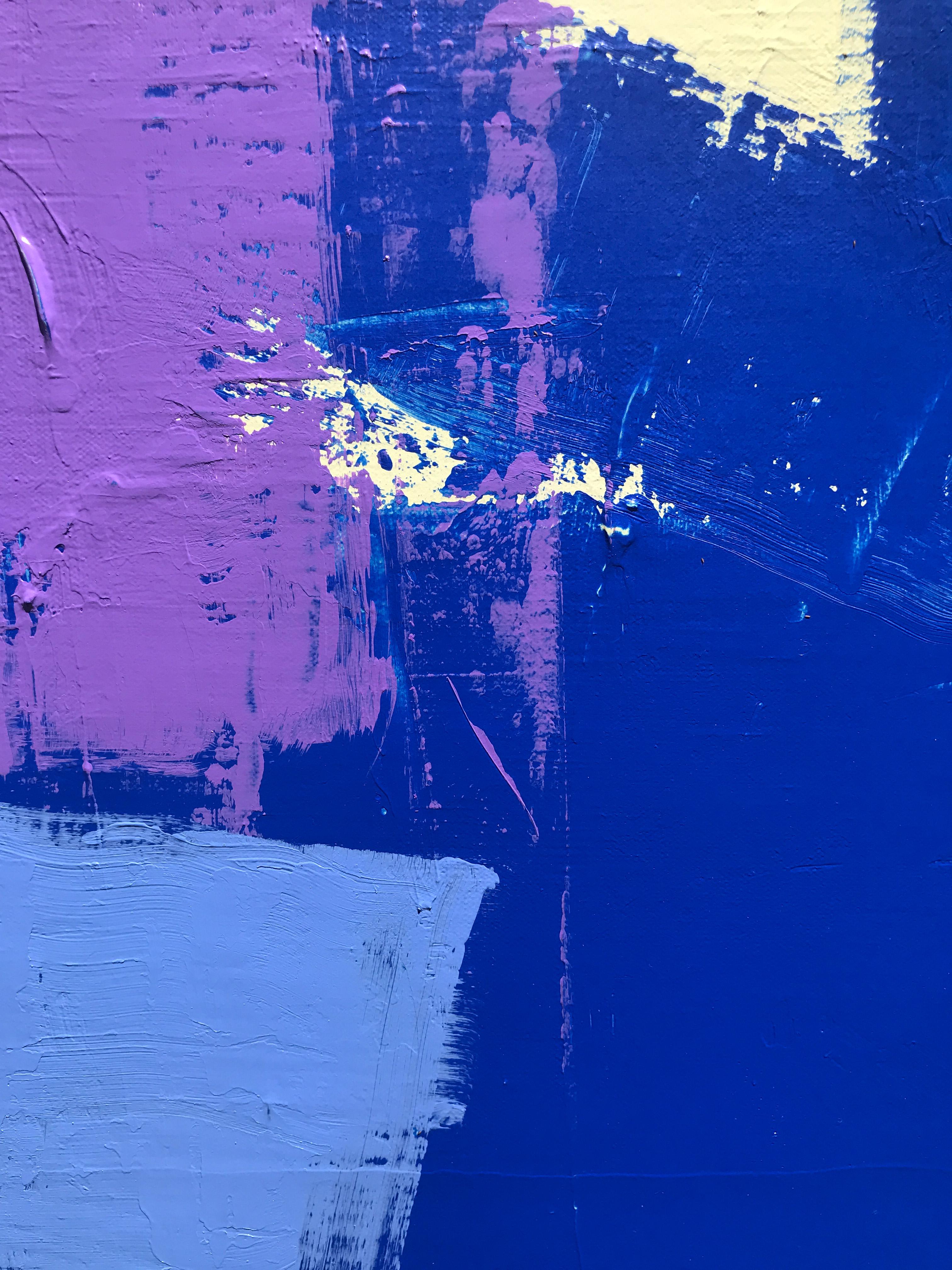 Peinture abstraite - Wins bleu - Bleu Abstract Painting par Joey Korom