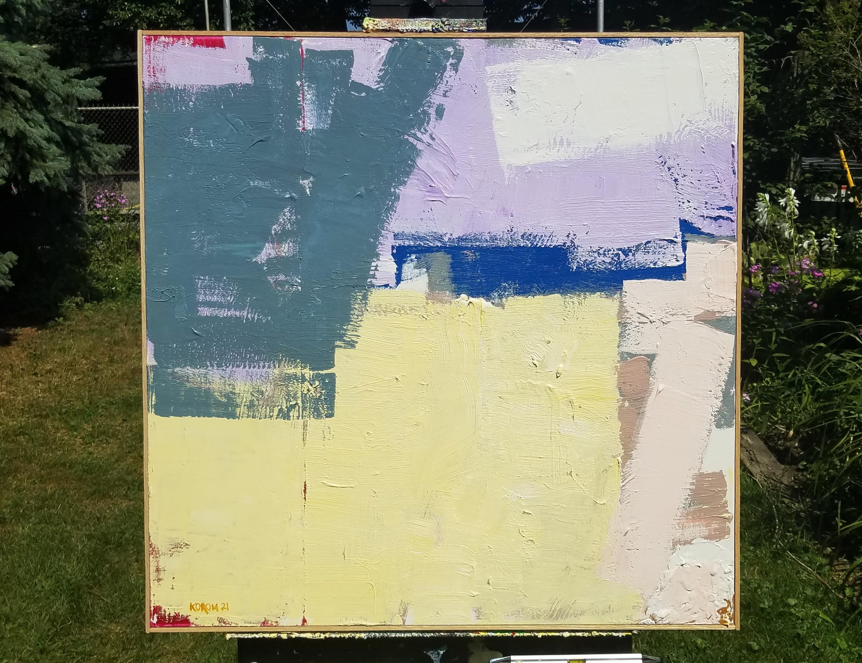 Conversations, peinture abstraite - Abstrait Painting par Joey Korom