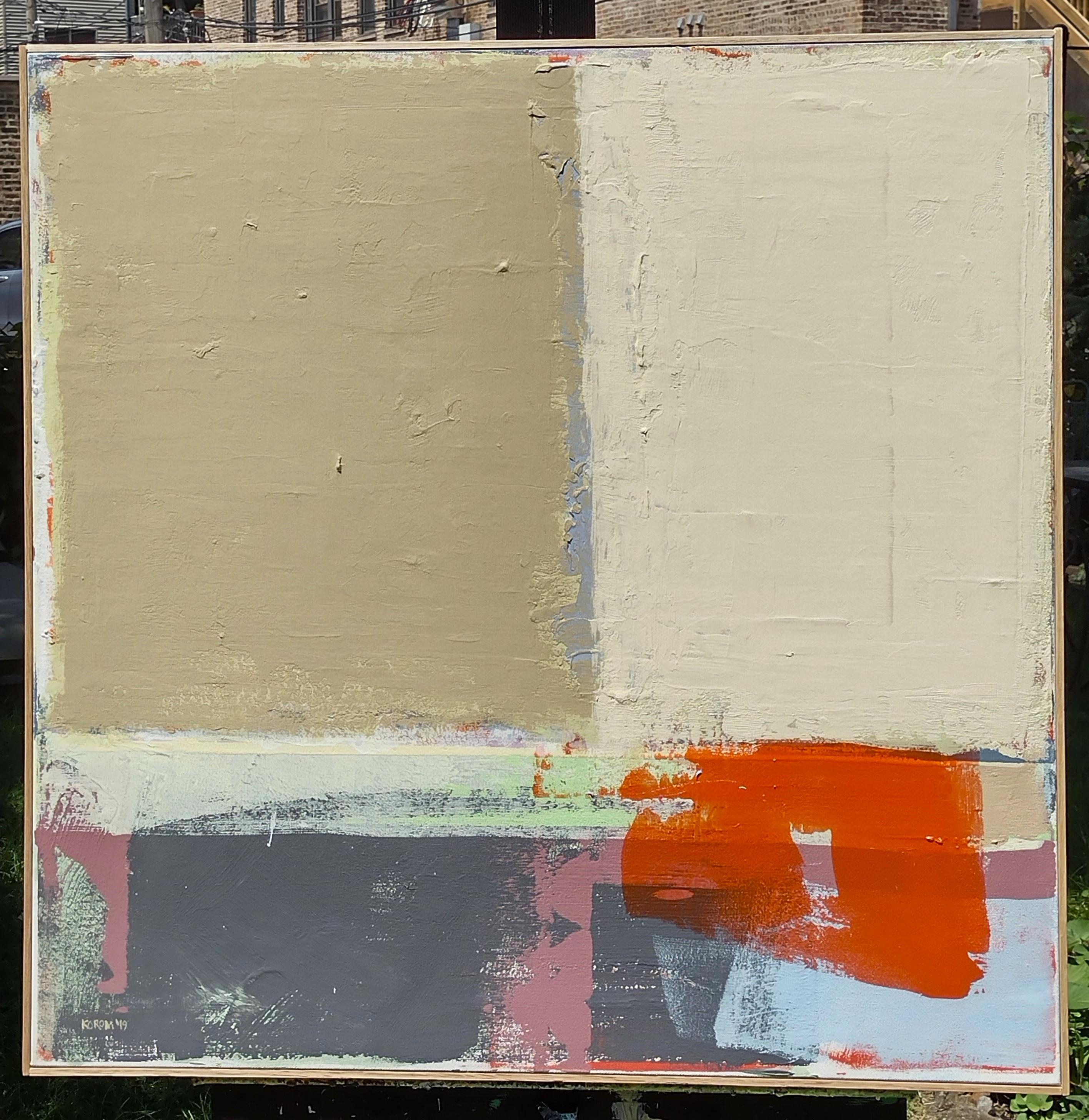 Dunes, Abstraktes Gemälde (Beige), Abstract Painting, von Joey Korom