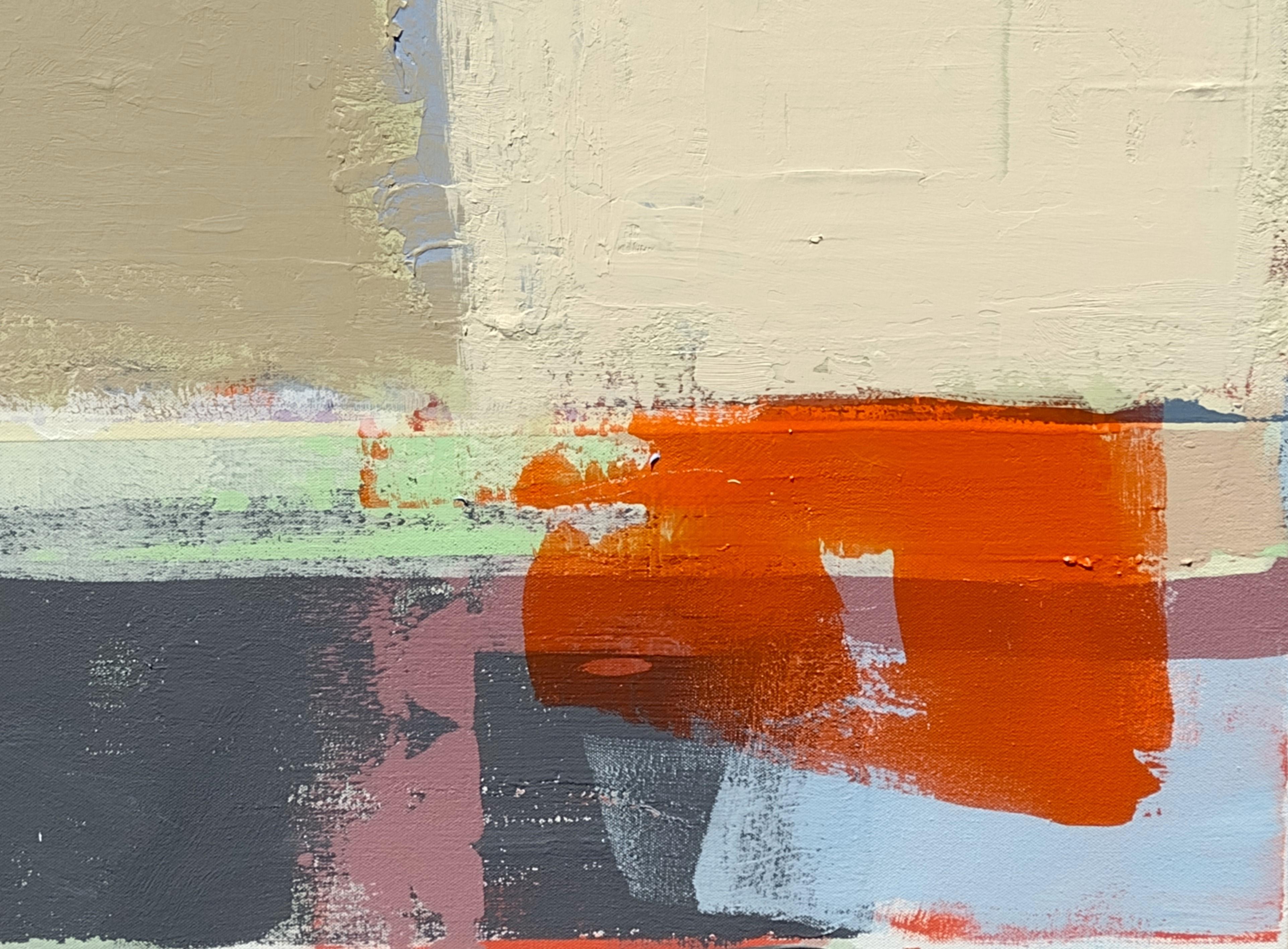 Peinture abstraite - Beige Abstract Painting par Joey Korom