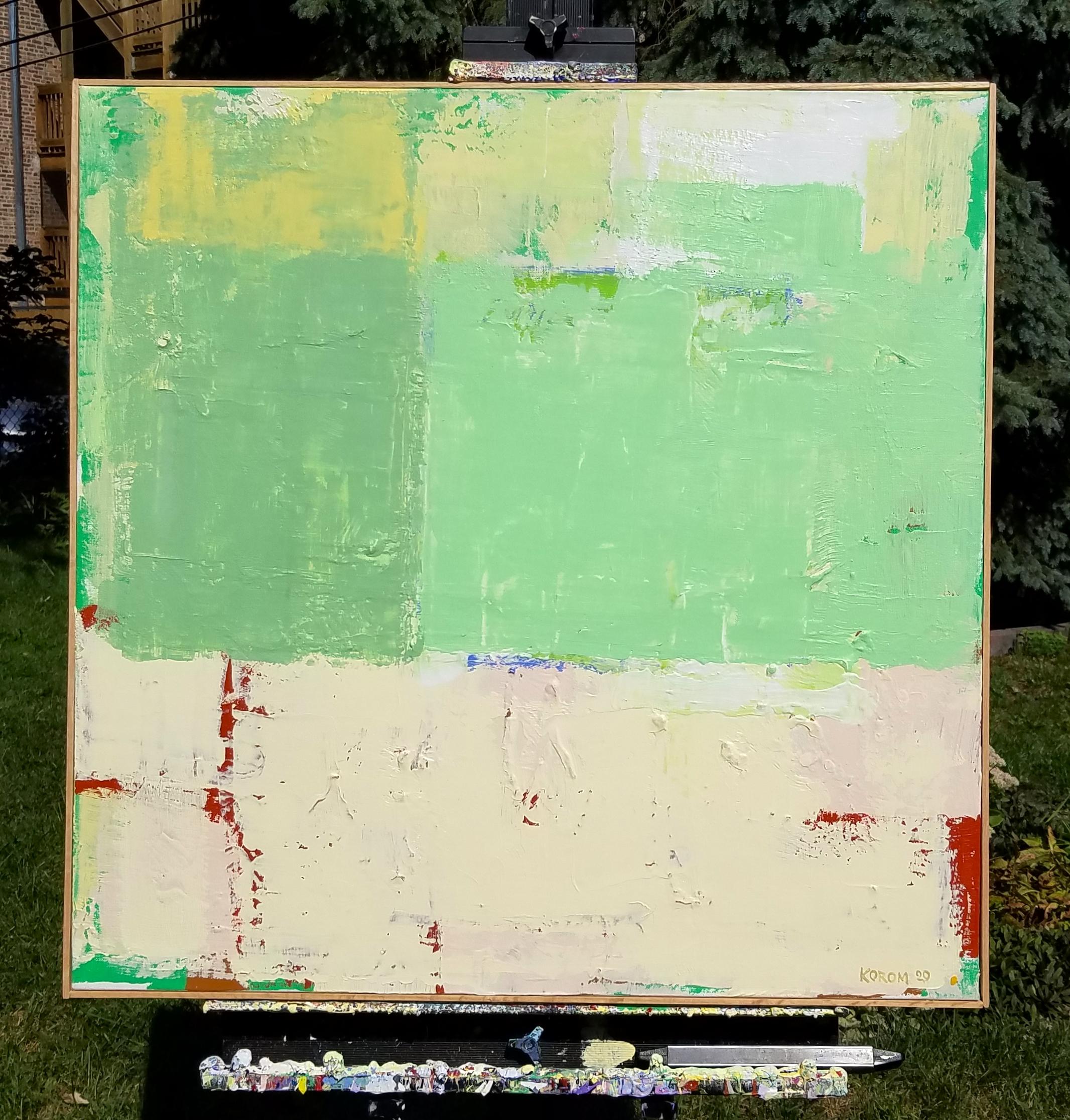 Greene & Greene in cima, Pittura astratta - Painting Astratto di Joey Korom
