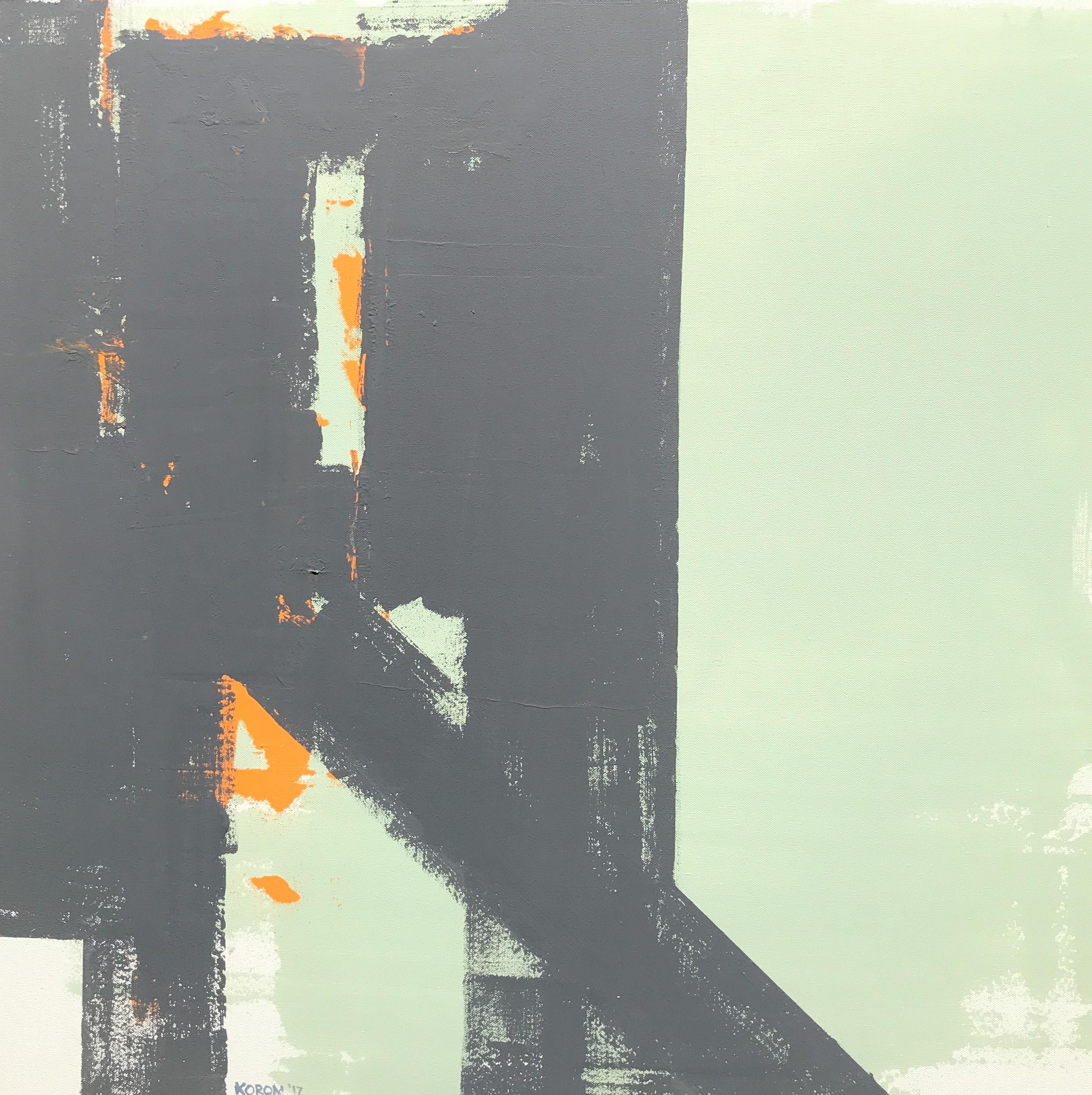 Joey Korom Abstract Painting - Orange Almost Hidden
