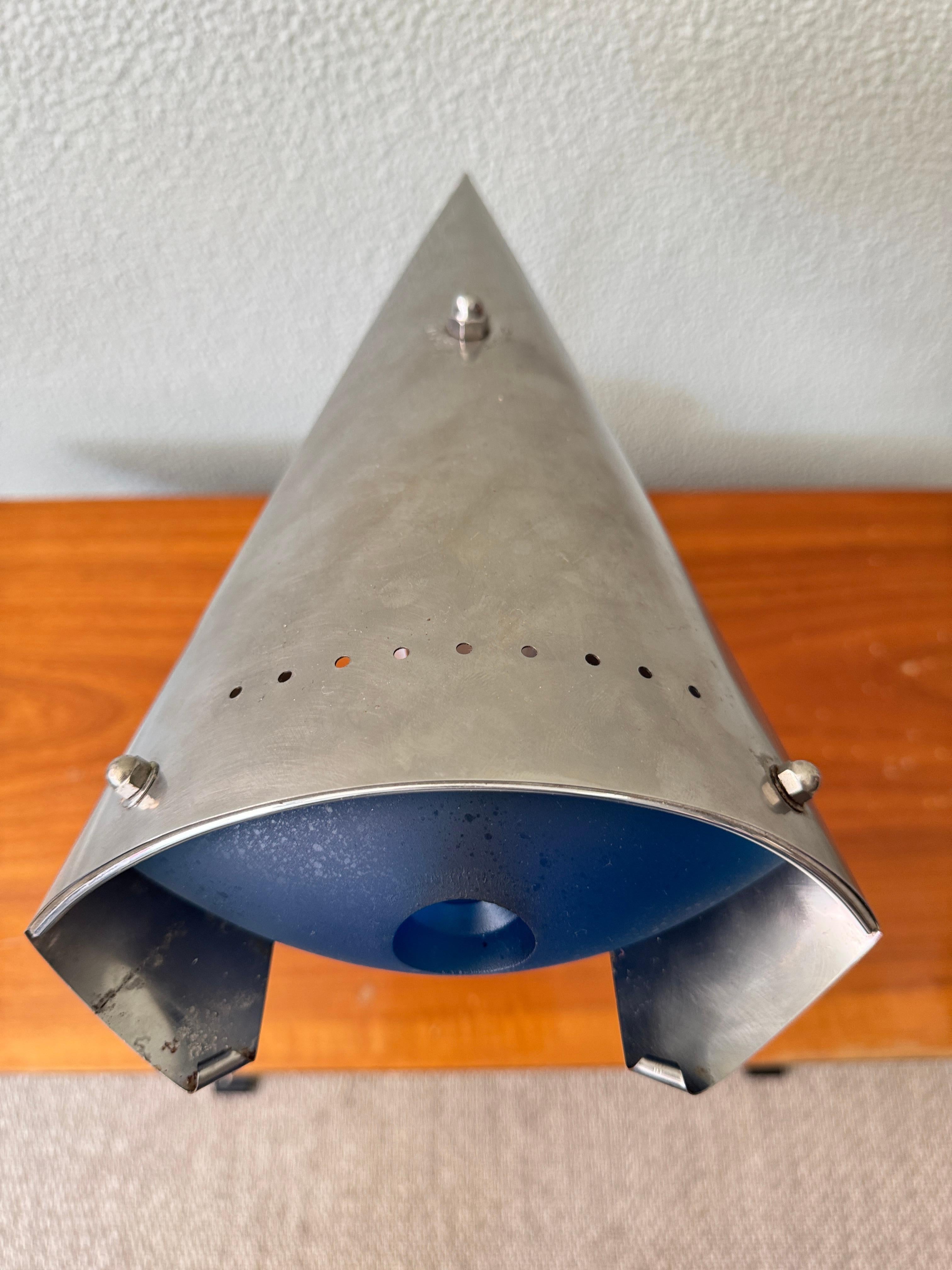 Lampe de table en verre et acier Gunmetal, Joey Manic, années 1990 en vente 6