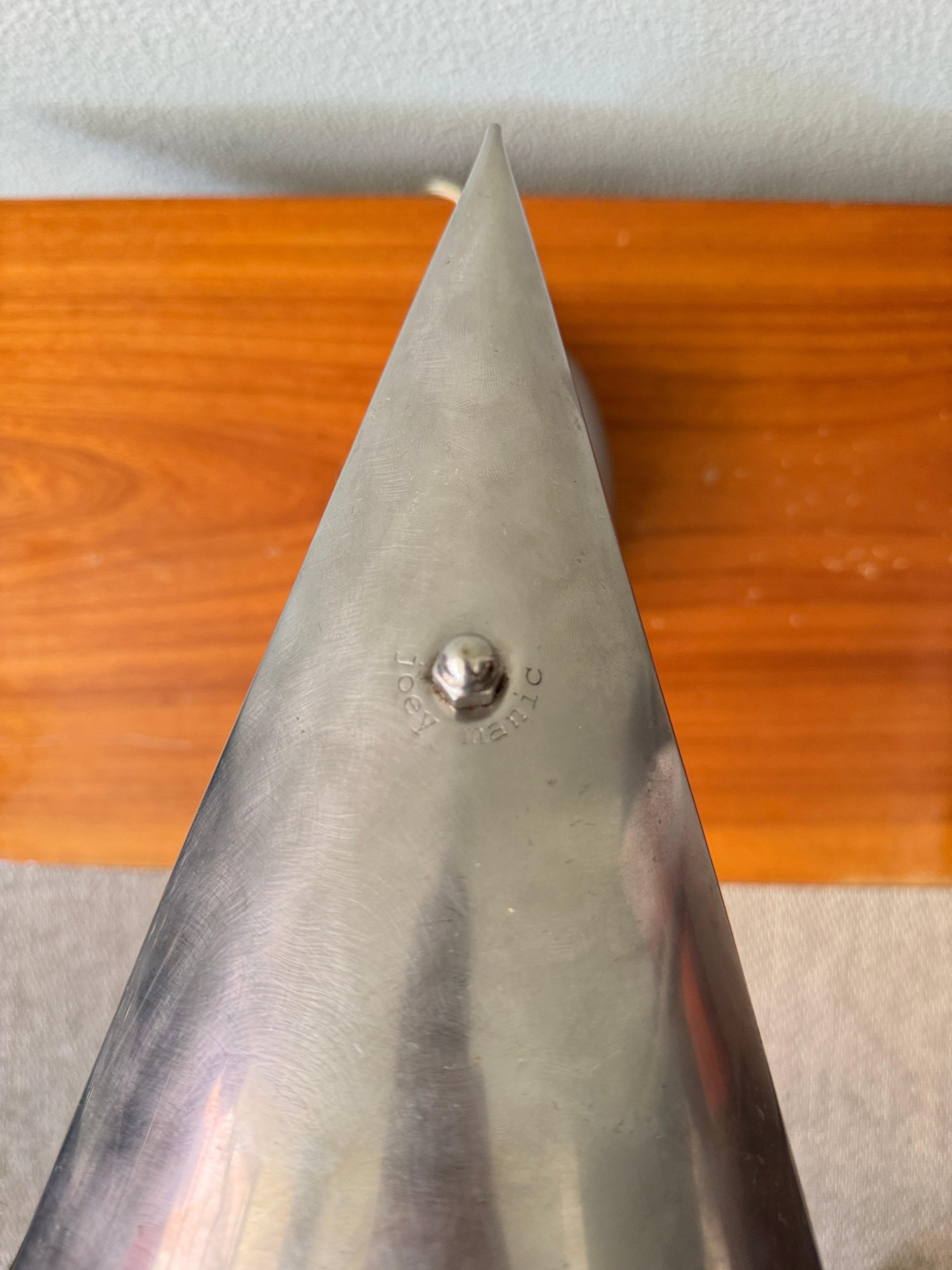 Lampe de table en verre et acier Gunmetal, Joey Manic, années 1990 en vente 8
