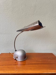 Joey Manic Sci-Fi Gunmetal Steel & Glass Table Lamp, 1990s