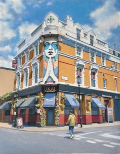 A Quiet Saunter -Contemporary realism London cityscape oil painting-original art