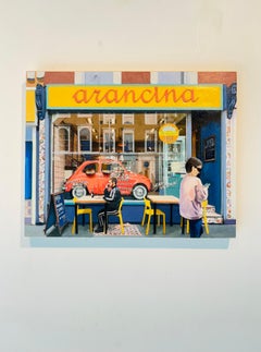 Comunicazione errata - Pittura ad olio originale del paesaggio urbano londinese in stile realistico contemporaneo