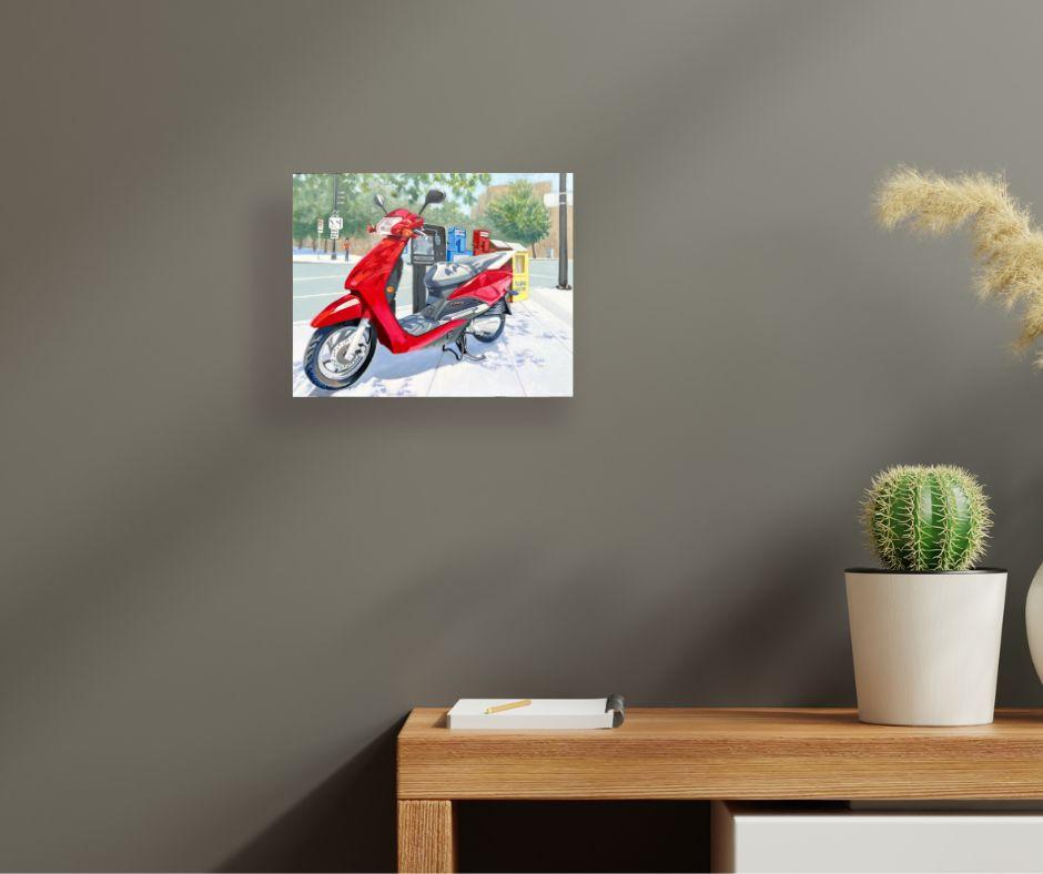 ¡Tómame!  (Elite Roja) - Pintura al óleo de naturaleza muerta de paisaje urbano retro de realismo americano - Painting Realista de Joey Mánaplaz